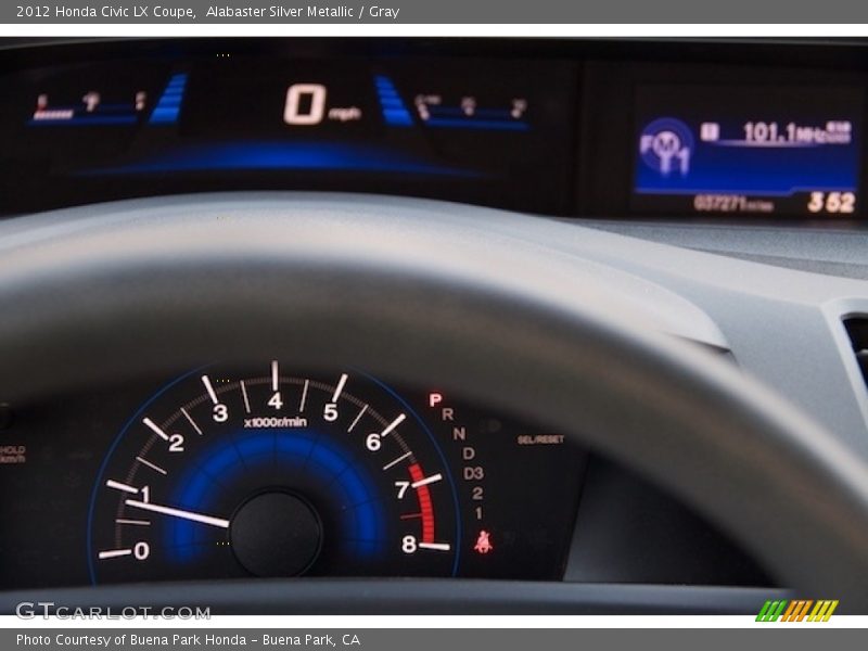 Alabaster Silver Metallic / Gray 2012 Honda Civic LX Coupe