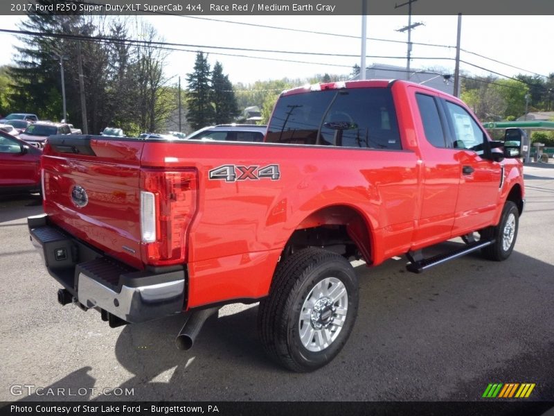 Race Red / Medium Earth Gray 2017 Ford F250 Super Duty XLT SuperCab 4x4