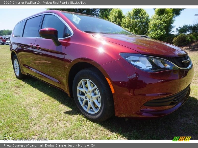 Velvet Red Pearl / Black/Alloy 2017 Chrysler Pacifica LX