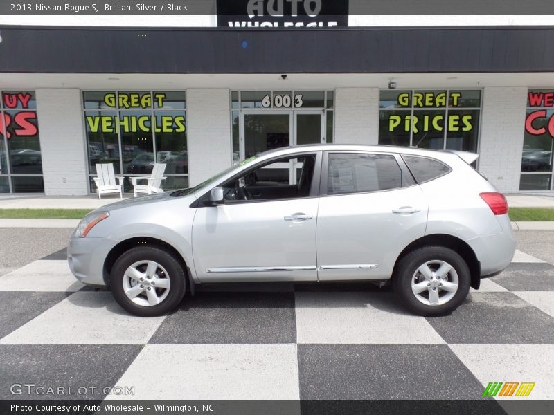 Brilliant Silver / Black 2013 Nissan Rogue S