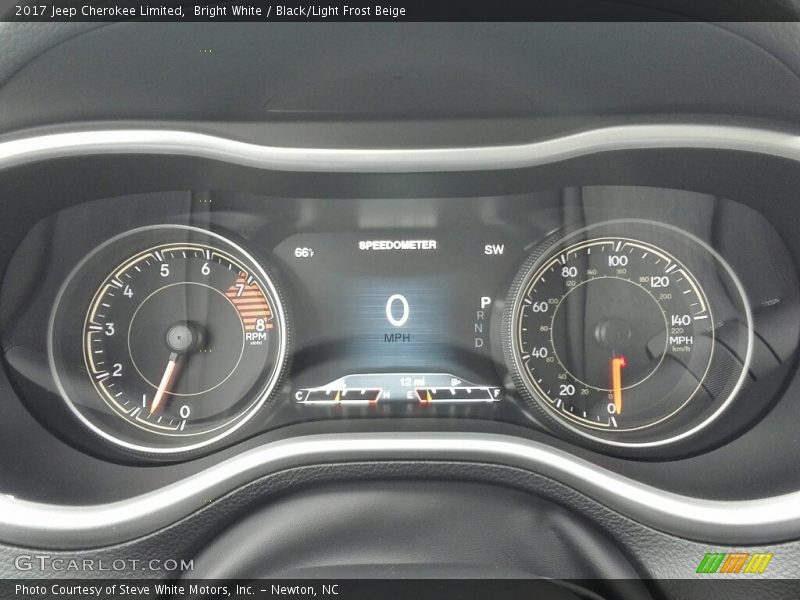 Bright White / Black/Light Frost Beige 2017 Jeep Cherokee Limited
