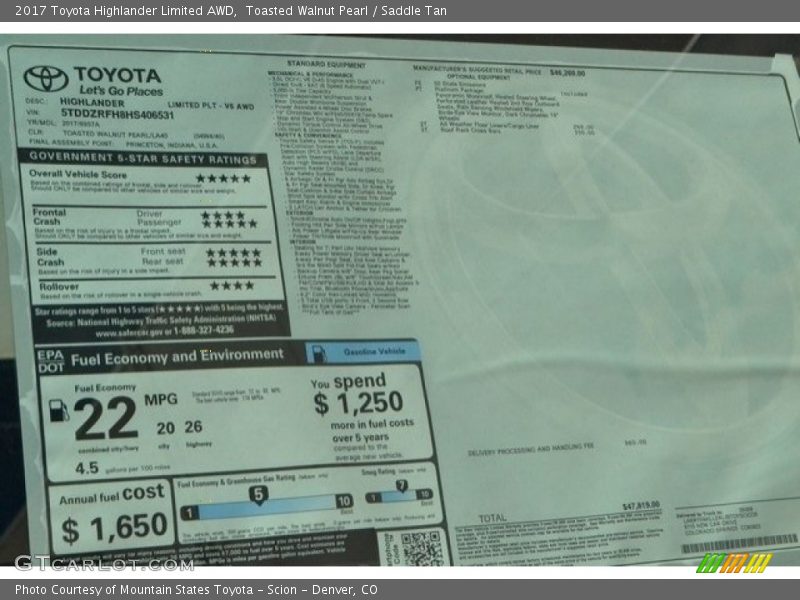 Toasted Walnut Pearl / Saddle Tan 2017 Toyota Highlander Limited AWD