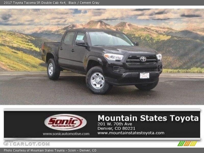 Black / Cement Gray 2017 Toyota Tacoma SR Double Cab 4x4