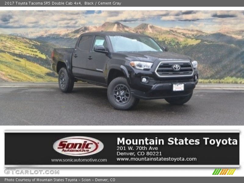 Black / Cement Gray 2017 Toyota Tacoma SR5 Double Cab 4x4