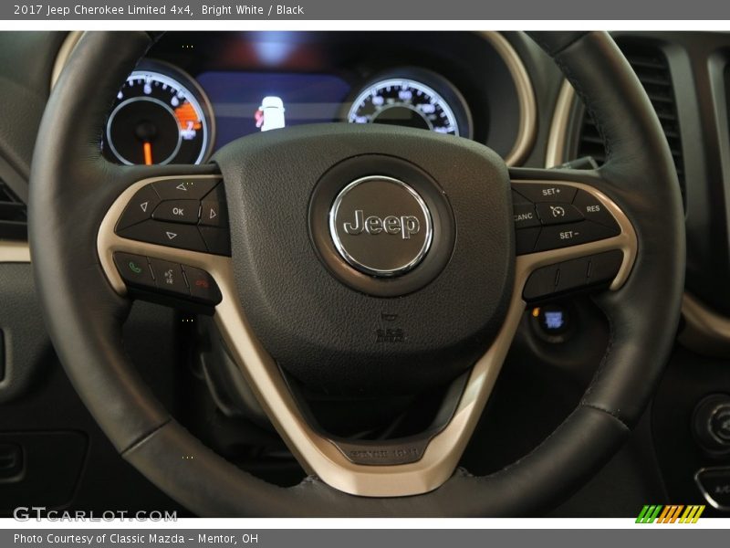 Bright White / Black 2017 Jeep Cherokee Limited 4x4