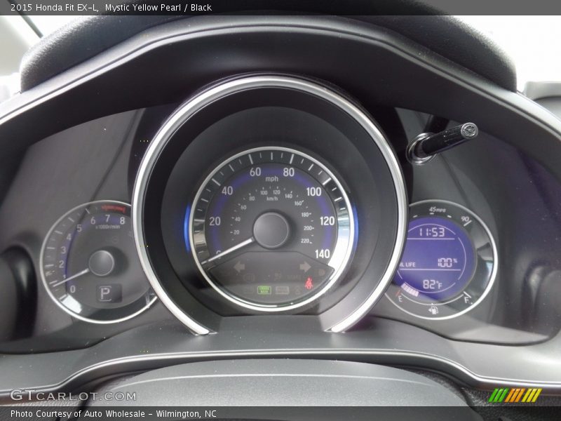 Mystic Yellow Pearl / Black 2015 Honda Fit EX-L