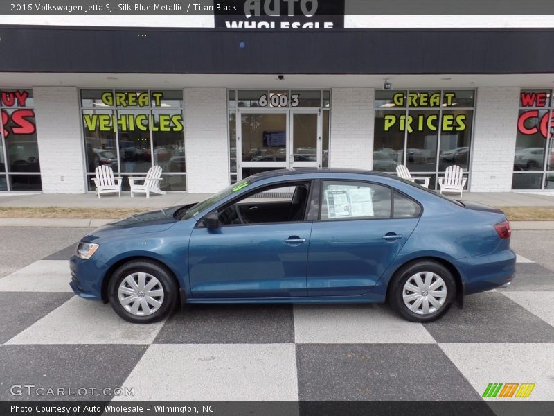 Silk Blue Metallic / Titan Black 2016 Volkswagen Jetta S