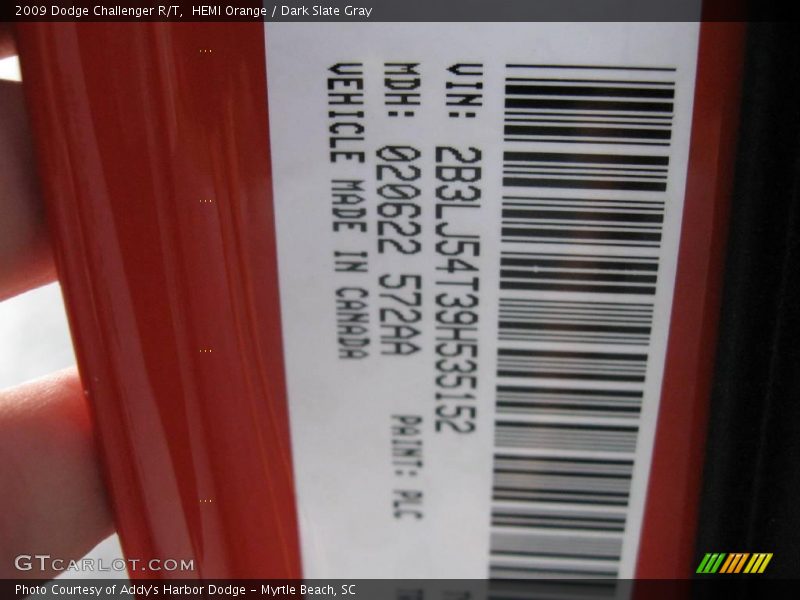 HEMI Orange / Dark Slate Gray 2009 Dodge Challenger R/T