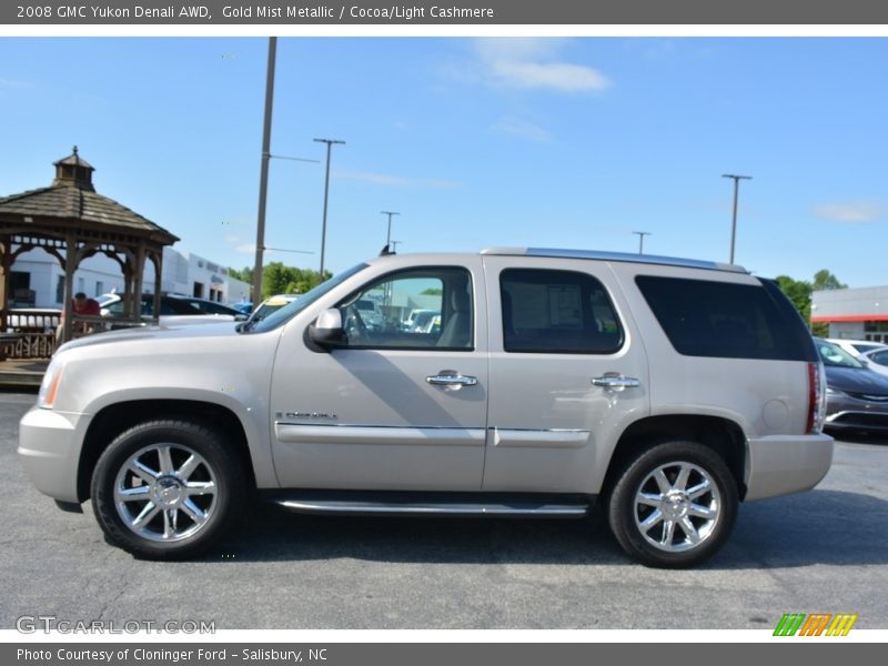 Gold Mist Metallic / Cocoa/Light Cashmere 2008 GMC Yukon Denali AWD