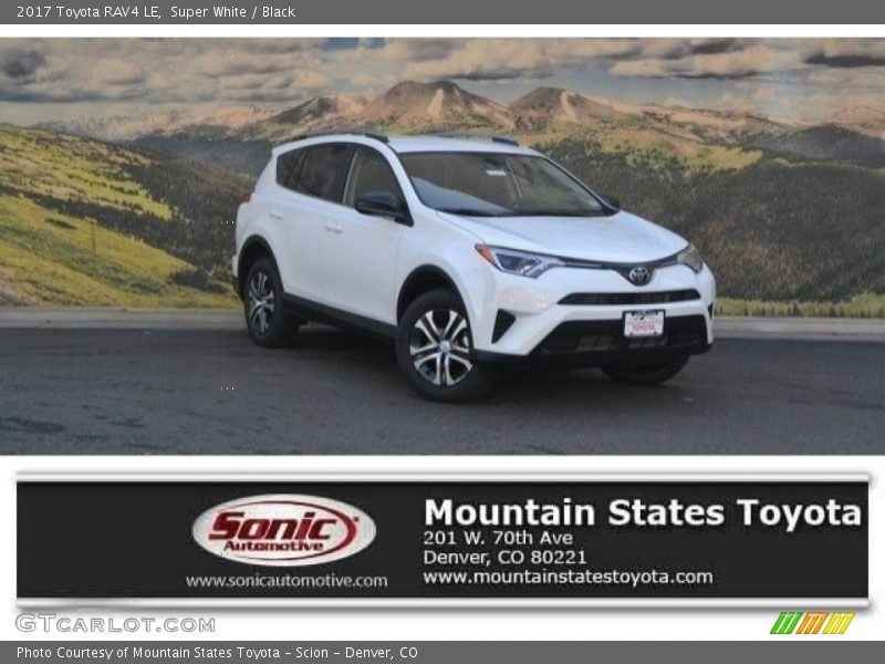 Super White / Black 2017 Toyota RAV4 LE