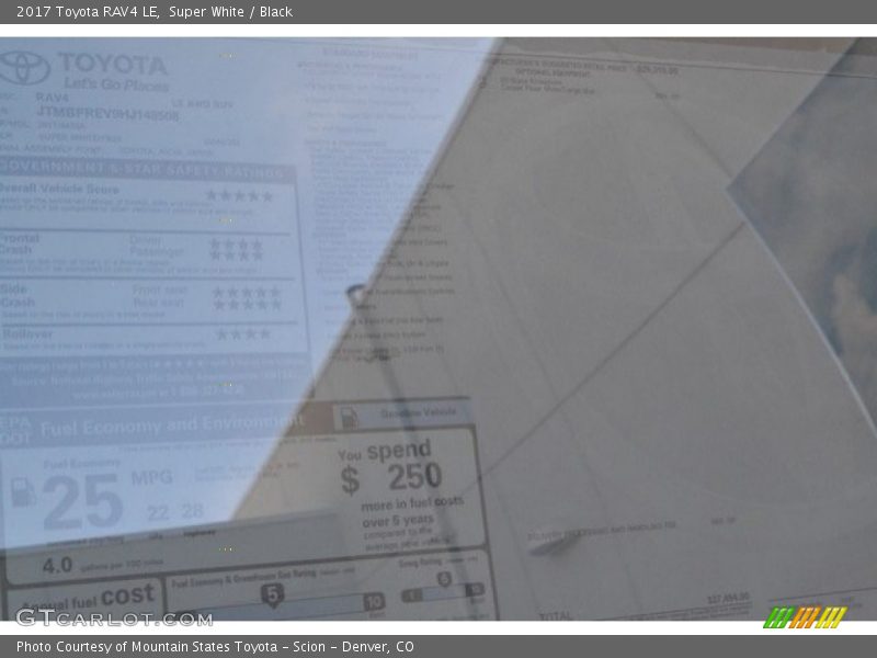Super White / Black 2017 Toyota RAV4 LE