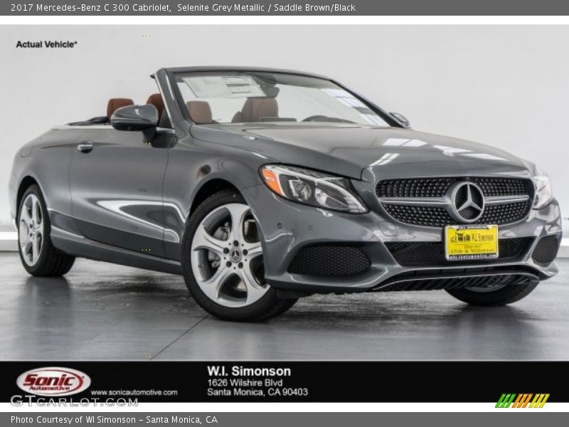 Selenite Grey Metallic / Saddle Brown/Black 2017 Mercedes-Benz C 300 Cabriolet
