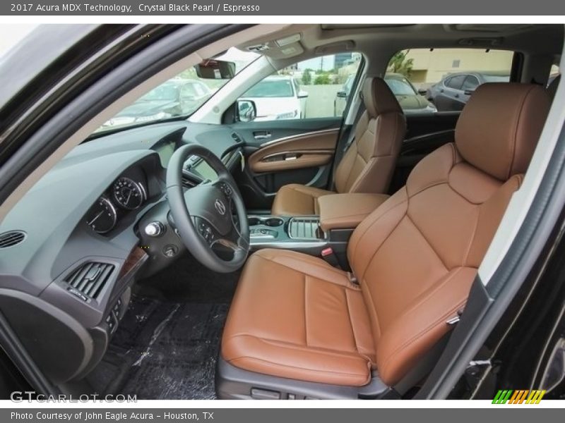 Front Seat of 2017 MDX Technology