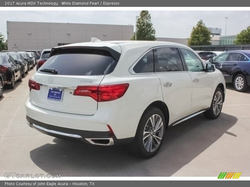 White Diamond Pearl / Espresso 2017 Acura MDX Technology