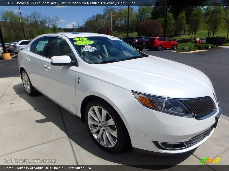 White Platinum Metallic Tri-coat / Light Dune 2014 Lincoln MKS EcoBoost AWD