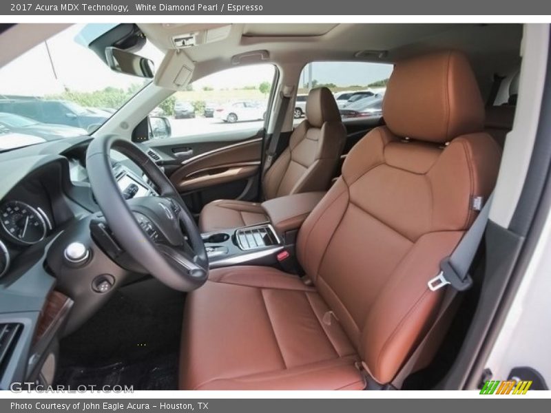 White Diamond Pearl / Espresso 2017 Acura MDX Technology