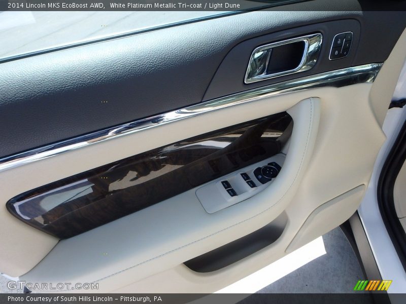 White Platinum Metallic Tri-coat / Light Dune 2014 Lincoln MKS EcoBoost AWD