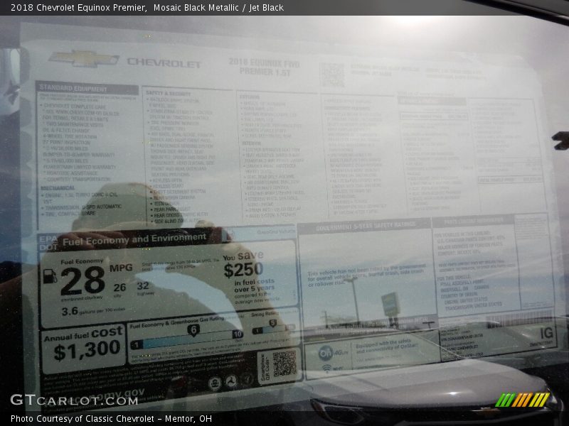 Mosaic Black Metallic / Jet Black 2018 Chevrolet Equinox Premier