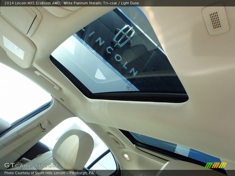 White Platinum Metallic Tri-coat / Light Dune 2014 Lincoln MKS EcoBoost AWD