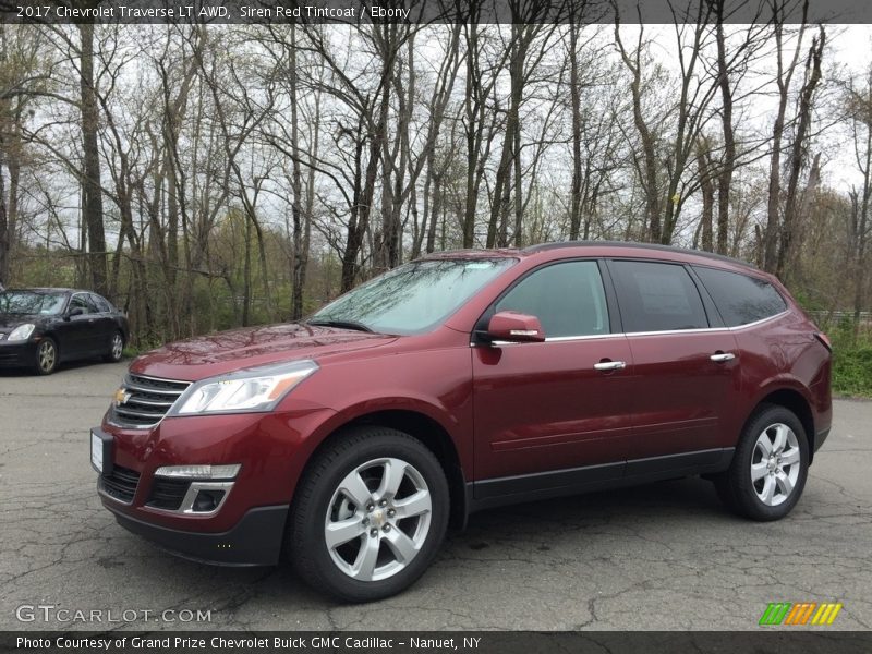 Siren Red Tintcoat / Ebony 2017 Chevrolet Traverse LT AWD