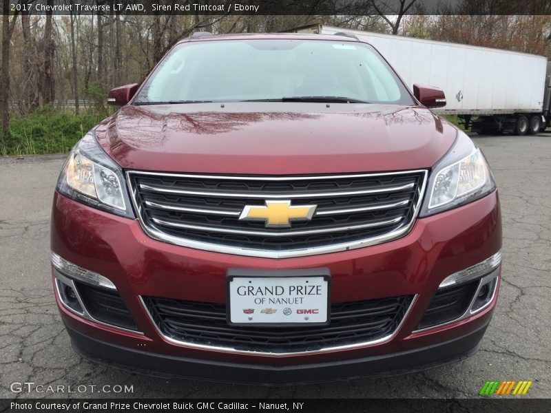 Siren Red Tintcoat / Ebony 2017 Chevrolet Traverse LT AWD