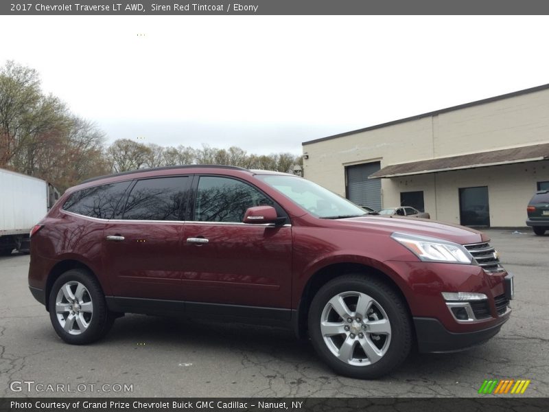 Siren Red Tintcoat / Ebony 2017 Chevrolet Traverse LT AWD