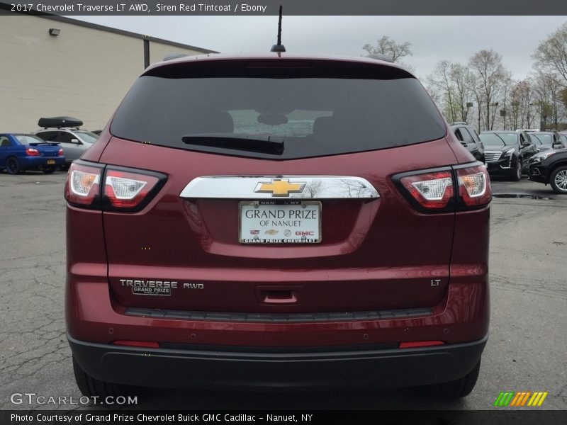 Siren Red Tintcoat / Ebony 2017 Chevrolet Traverse LT AWD