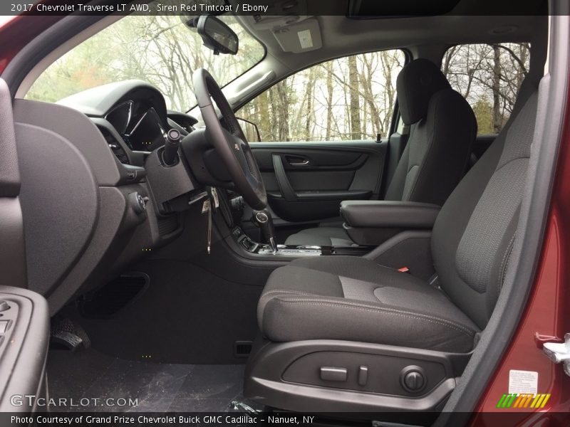 Siren Red Tintcoat / Ebony 2017 Chevrolet Traverse LT AWD