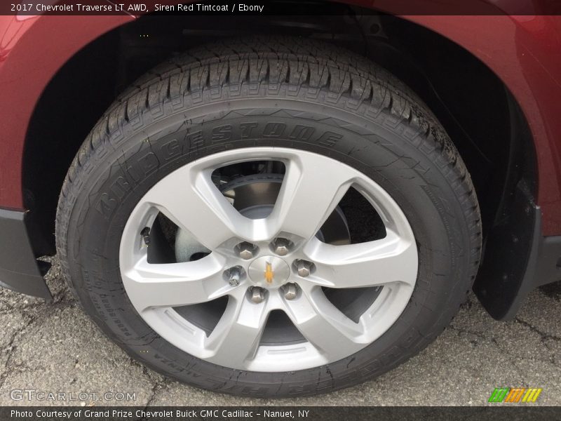 Siren Red Tintcoat / Ebony 2017 Chevrolet Traverse LT AWD