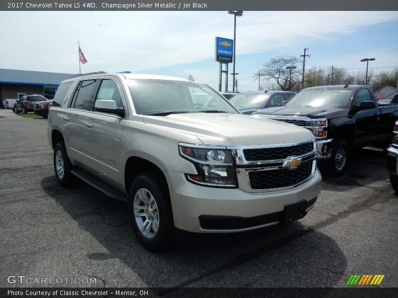 Champagne Silver Metallic / Jet Black 2017 Chevrolet Tahoe LS 4WD