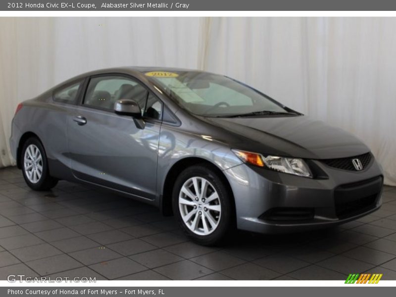 Alabaster Silver Metallic / Gray 2012 Honda Civic EX-L Coupe