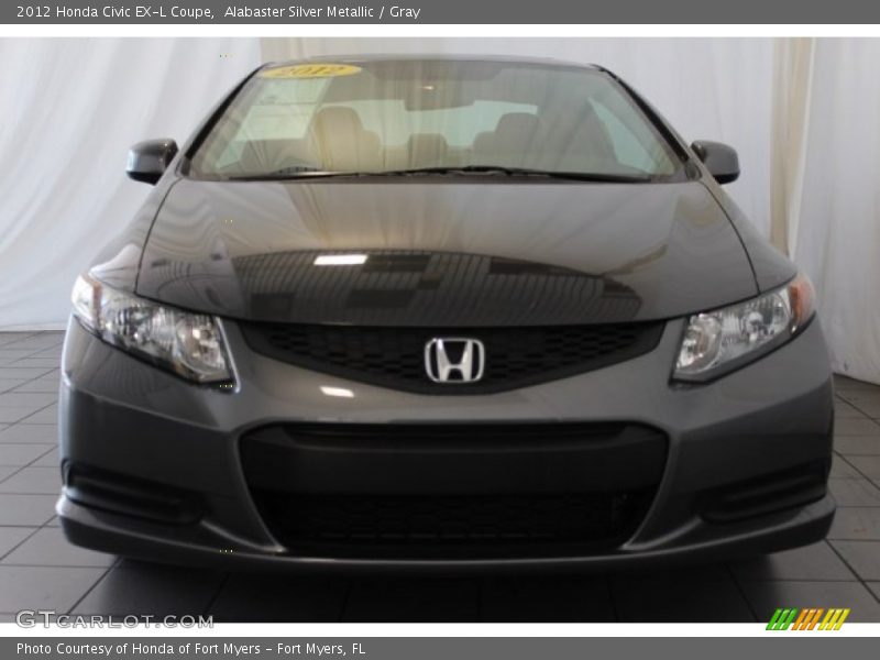 Alabaster Silver Metallic / Gray 2012 Honda Civic EX-L Coupe