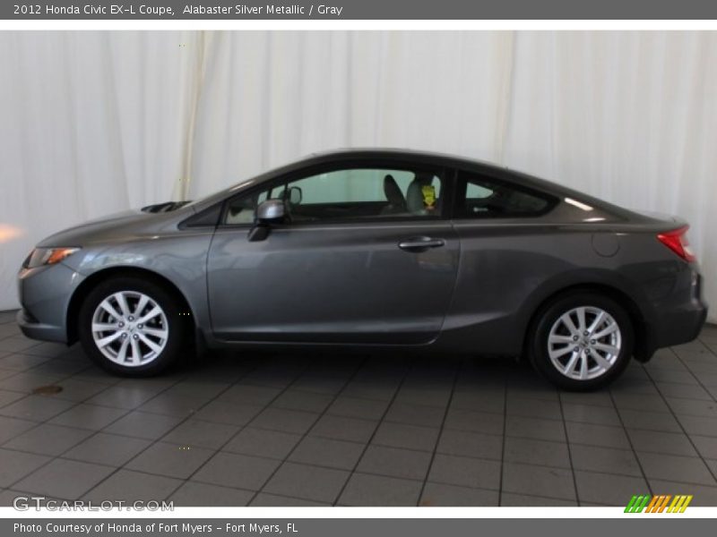 Alabaster Silver Metallic / Gray 2012 Honda Civic EX-L Coupe