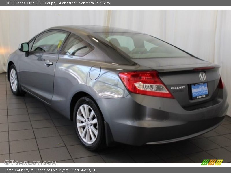 Alabaster Silver Metallic / Gray 2012 Honda Civic EX-L Coupe