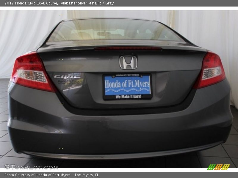 Alabaster Silver Metallic / Gray 2012 Honda Civic EX-L Coupe
