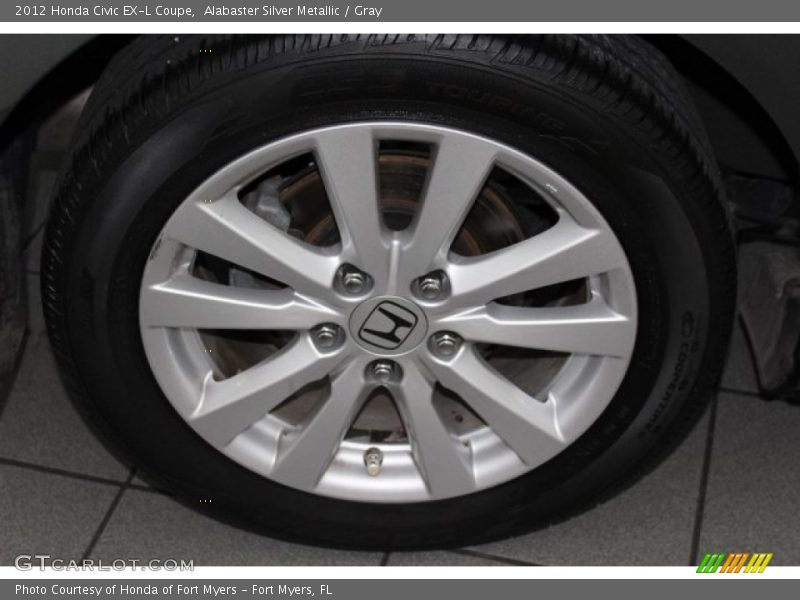 Alabaster Silver Metallic / Gray 2012 Honda Civic EX-L Coupe