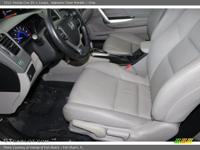 Alabaster Silver Metallic / Gray 2012 Honda Civic EX-L Coupe