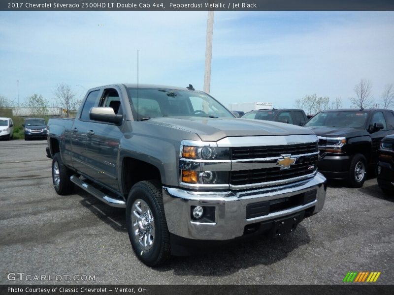 Pepperdust Metallic / Jet Black 2017 Chevrolet Silverado 2500HD LT Double Cab 4x4