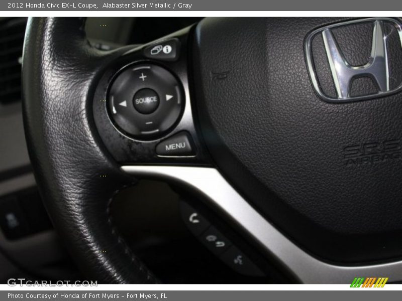 Alabaster Silver Metallic / Gray 2012 Honda Civic EX-L Coupe