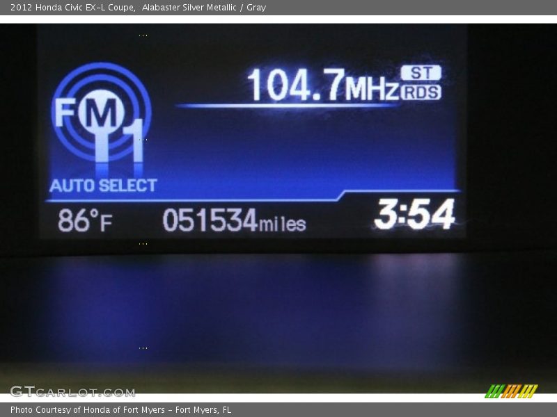 Alabaster Silver Metallic / Gray 2012 Honda Civic EX-L Coupe