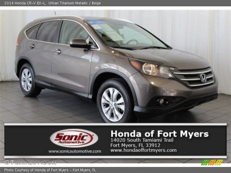 Urban Titanium Metallic / Beige 2014 Honda CR-V EX-L