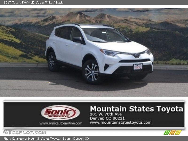 Super White / Black 2017 Toyota RAV4 LE