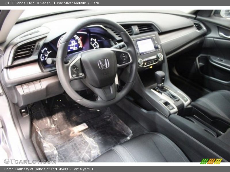 Lunar Silver Metallic / Black 2017 Honda Civic LX Sedan