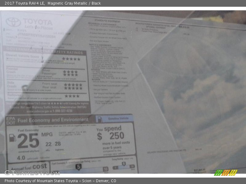 Magnetic Gray Metallic / Black 2017 Toyota RAV4 LE