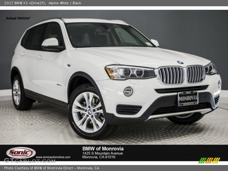 Alpine White / Black 2017 BMW X3 xDrive35i