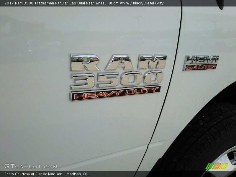 Bright White / Black/Diesel Gray 2017 Ram 3500 Tradesman Regular Cab Dual Rear Wheel