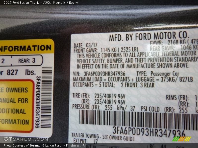 Magnetic / Ebony 2017 Ford Fusion Titanium AWD