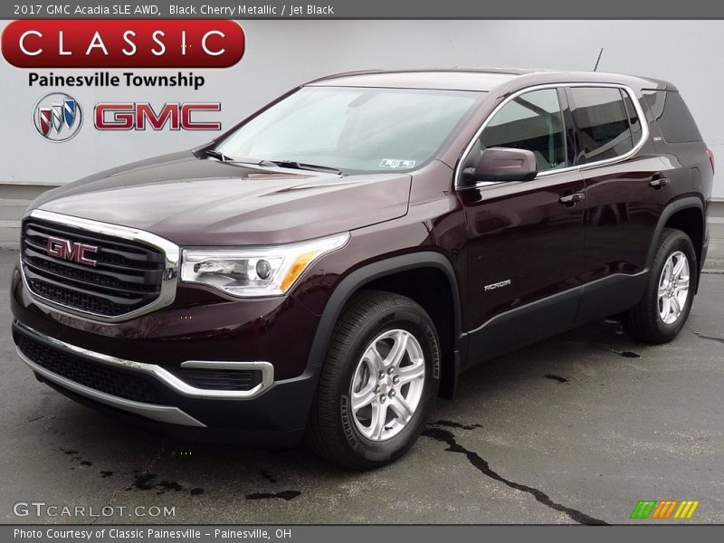 Black Cherry Metallic / Jet Black 2017 GMC Acadia SLE AWD