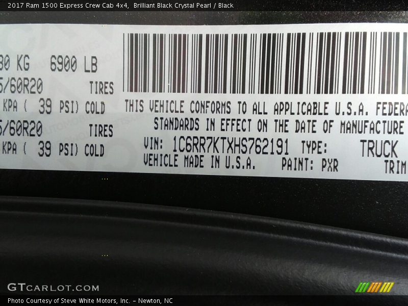 2017 1500 Express Crew Cab 4x4 Brilliant Black Crystal Pearl Color Code PXR