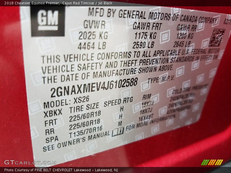 Cajun Red Tintcoat / Jet Black 2018 Chevrolet Equinox Premier